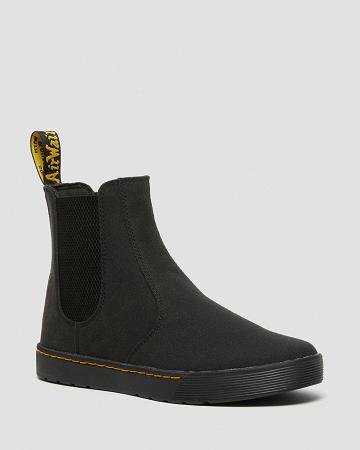 Men's Dr Martens Tempesta Men's Canvas Casual Chelsea Boots Black | AU 495SGL